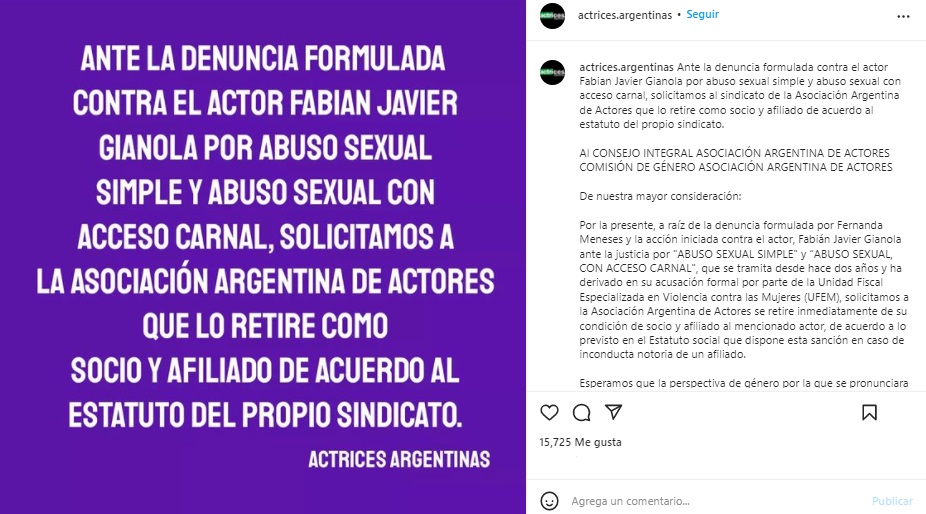 Fabi N Gianola Fue Suspendido Del Sindicato De Actores