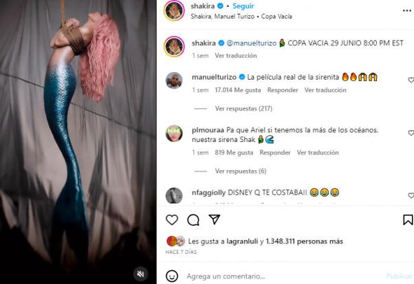 Shakira la explicación de su nuevo video en el que interpreta a una sirena