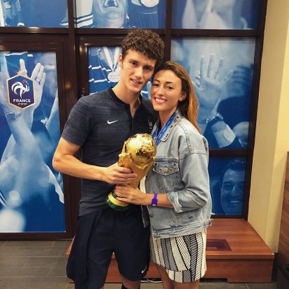 Benjamin Pavard y Rachel Legrain-Trapani