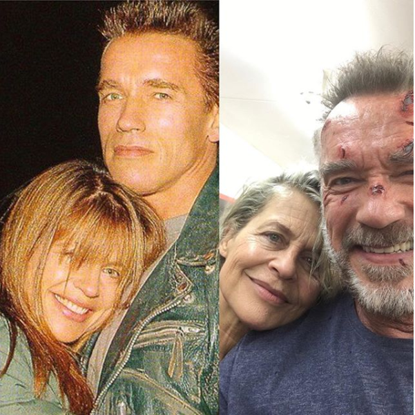 Arnold Schwarzenegger y Linda Hamilton