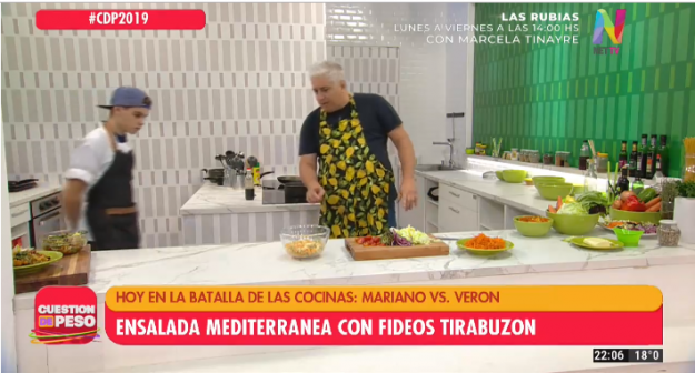 Mariano Peluffo en la batalla de cocinas