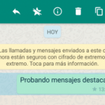 Mensajes destacados WhatsApp