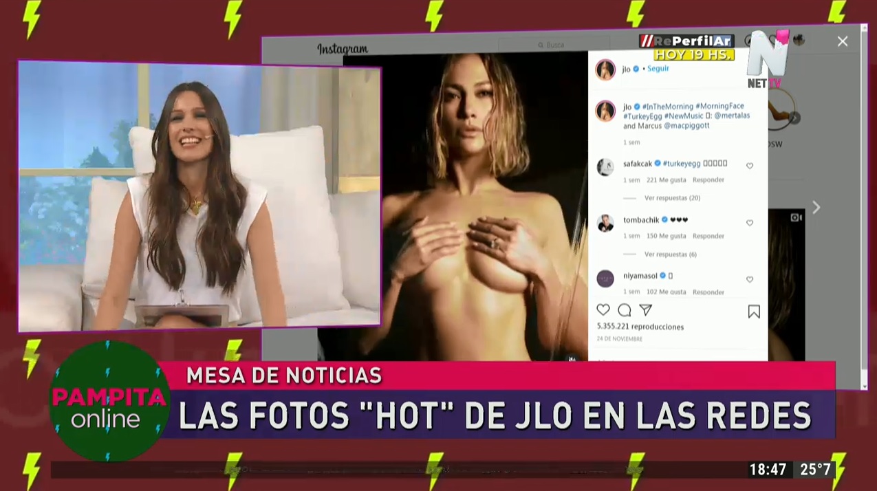 Pampita elogió el desnudo de Jennifer López