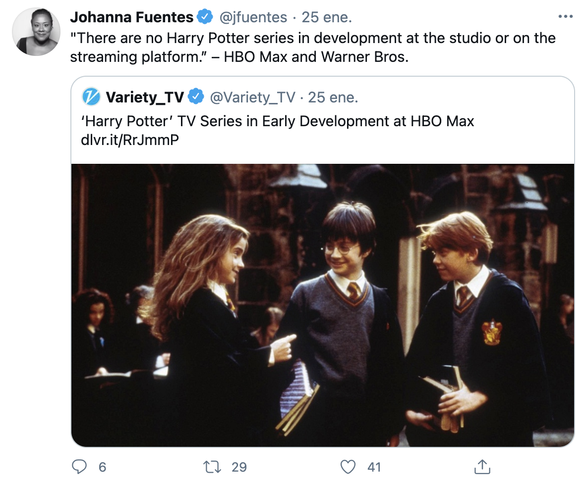 Warner sobre Harry Potter