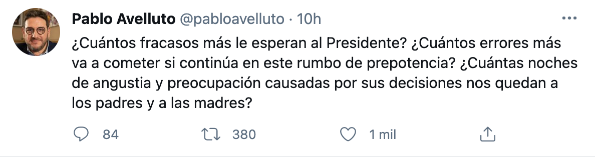 Tuits Pablo Avelluto