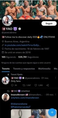 Yao Cabrera revolucionó Twitter por compartir contenido sexual
