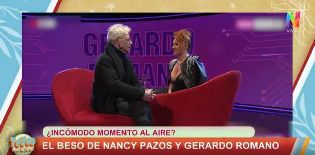 Nancy Pazos y Gerardo Romano se besaron en vivo: ¿la periodista pasó la prueba del actor?